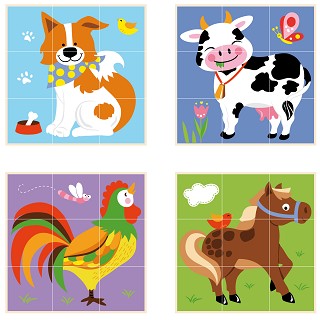 Stacking cube puzzle - farm animals - 9 pieces